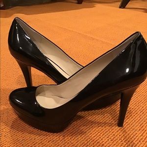 Black Patent Leather Platform Pumps